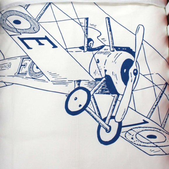 ORGANIC COTTON BIPLANE CRIB DUVET COVER - Picture 4 of 5